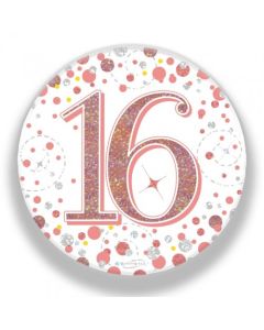 Badge 75mm Sparkling Fizz 16th Rose Gold (OT654310)