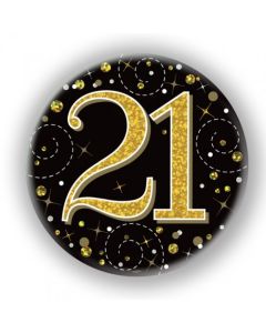 Badge 75mm Sparkling Fizz #21 Black/Gold (OT654464A)