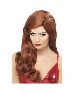 Silver Screen Sensation Wig - Auburn - Long with Natural Curls (SM42257)