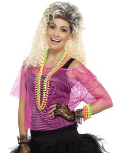 Fishnet Top, Neon Pink - Adult Costume (SM45192)