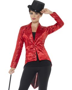 Sequin Tailcoat Jacket - Red - Adult Costume (SM46958)