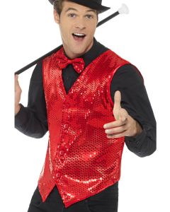 Sequin Waistcoat - Red - Adult Costume (SM46960)