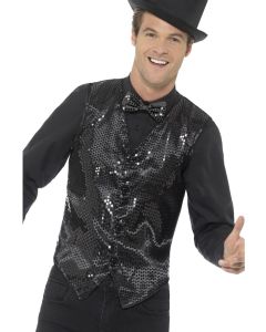 Sequin Waistcoat - Black - Adult Costume (SM46961)
