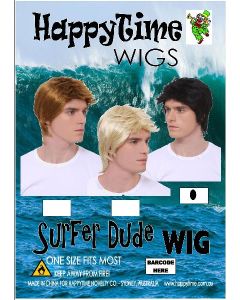 Surfer Dude - Black - Short Wig (WIGSDBK)