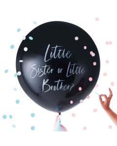 Gender Reveal Balloon Little Sister or Little Brother - 91cm (36 Inch) Latex Balloon (TW.836AM)