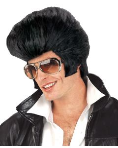 Oversize Rock n Roll Elvis Wig - Black (WI2002)