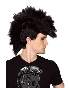 Black Punk Rocker Mohawk Wig (WI5807BK)