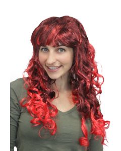Curly Glamour Wig With Fringe - Red (WI5853RE)