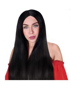 Deluxe Long Black Centre Part Wig (WI6477BK)