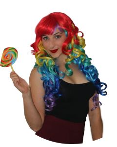 Rainbow Curly Wig (WI74179)
