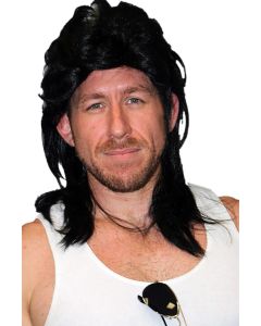 Bogan Mullet Wig - Black (WI74890BK)