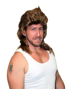 Bogan Mullet Wig - Brown (WI74890BR)