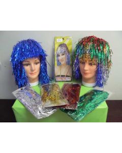Fringe With Tinsel Wig - Purple (WIGFRTINPUR)