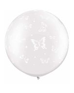 Butterflies A Round - Diamond Clear - 3 Foot (3ft) Latex Balloon (28149Q)