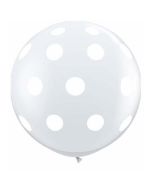 Polka Dots A Round - Diamond Clear - 3 Foot (3ft) Latex Balloon (33376Q)