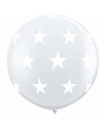 Big Stars A-Round - Diamond Clear - 3 Foot (3ft) Latex Balloon (45210Q)