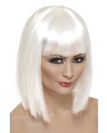 Short White Blunt Glam Wig (SM42144)