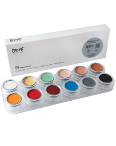 12 Colour Palette L - Creme Face Paint (GRIM-12L Palette Creme)