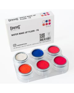 6 Colour Palette Fluro - Water Based Face Paint (GRIM-6F Palette)