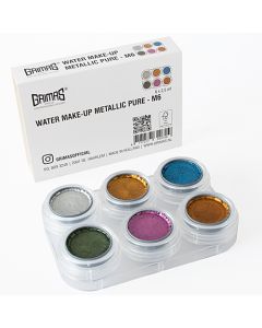 6 Colour Palette Metallic - Water Based Face Paint (GRIM-6M Palette)