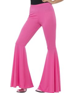 Flared Trousers - Ladies Pink - Adult Costume (SM21464)