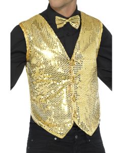 Gold Sequin Waistcoat - Adult Costume (SM42937)