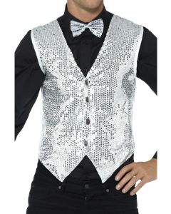 Sequin Waistcoat - Silver - Adult Costume (SM42938)