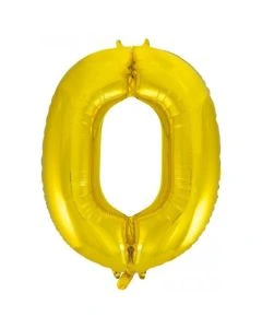 0 Gold Number - 86cm (34') Foil Balloon (0GoldA)
