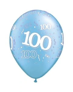 100-A-Round Azure Blue Pearl - 28cm (11 Inch) Latex Balloon (100-02)