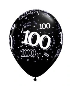 100-A-Round Black Pearl - 28cm (11 Inch) Latex Balloon (100-01)