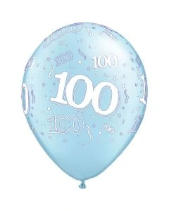 100-A-Round Light Blue Pearl - 28cm (11 Inch) Latex Balloon (100-03)